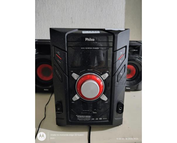 Foto de Lote-3) MINI SYSTEM 800W C/DVD-PHILCO, RÁDIO PORTÁTIL C/CD-MP3 E USB/ LENOXX,  CAIXA ACÚSTICA-PROFISSIONAL 